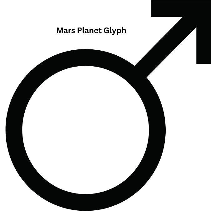 Mars Planet Glyph
